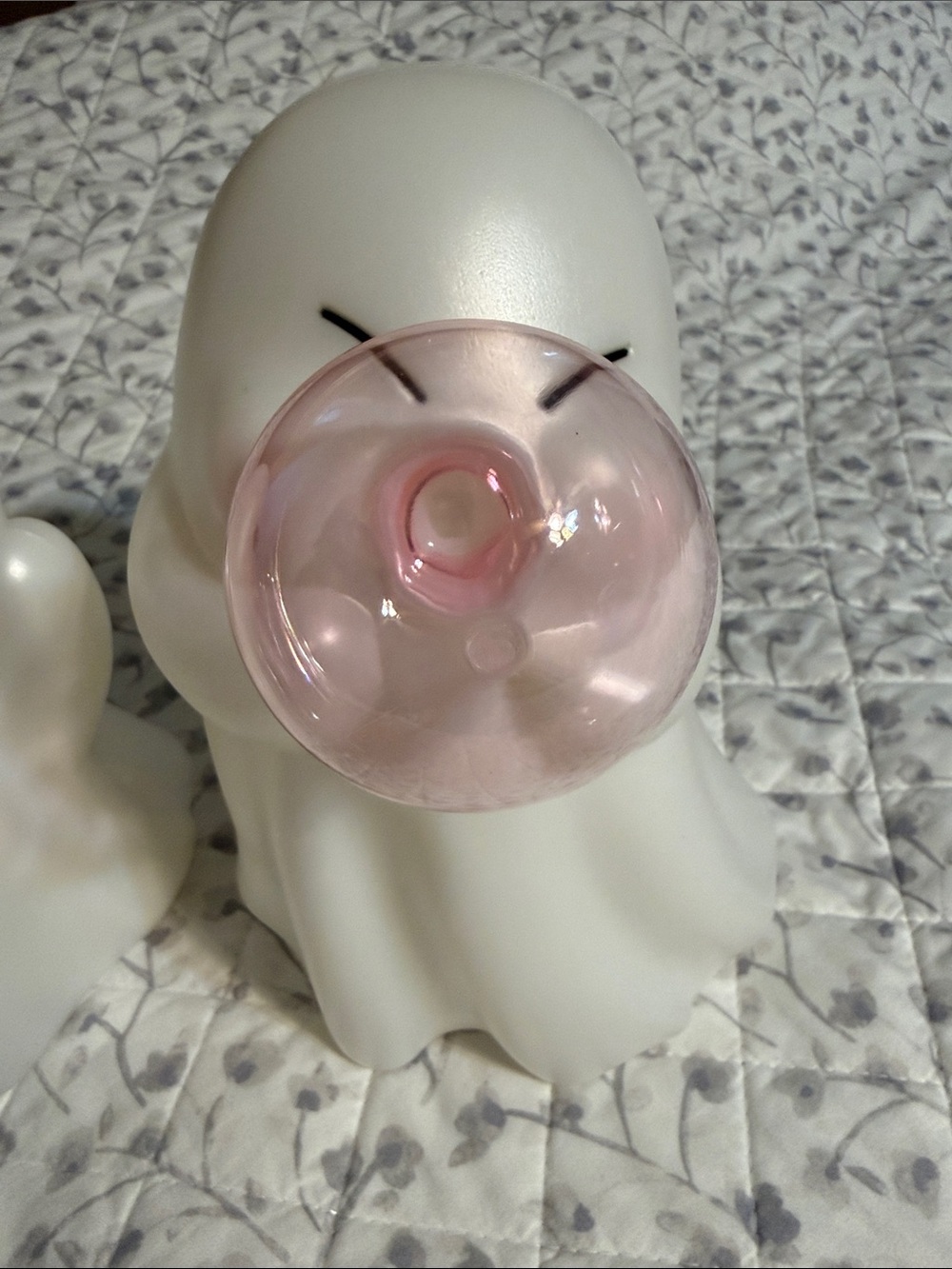*Viral* set/2 White Ghost plastic figure Set with Pink Bubble Accents - Picture 3 of 7